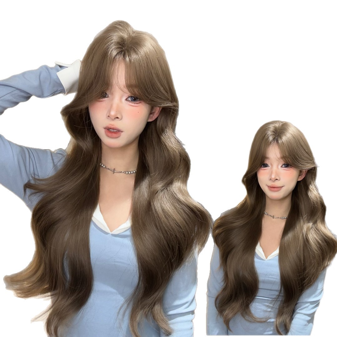 【לבבי】 קוני חלק אמצעי גדול גלי פלאפי טבעי ריאליסטי באורך בינוני פאת ראש מלא