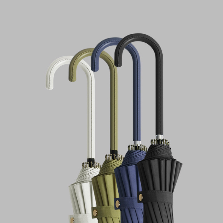 Japanese-style 16-rib long-handle straight umbrella, retro style, Mori style, Korean minimalist design, dual-purpose umbrella for both sunny and rainy days, wholesale for men and women