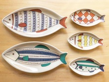 尾單 陶瓷可愛魚盤日式個性家用創意北歐風魚盤子菜盤裝魚盤碟子