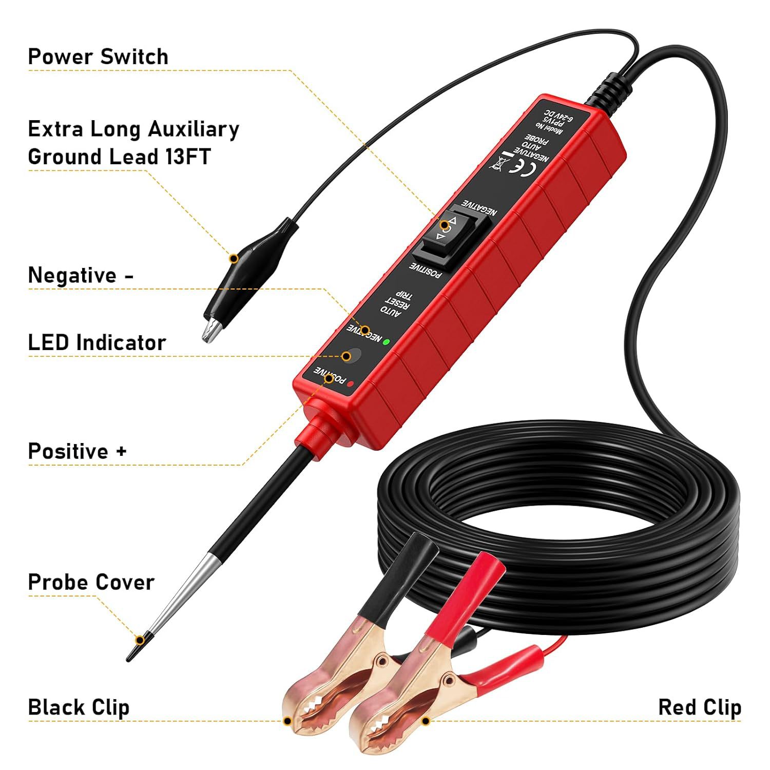 Car Multifunction Drive Test Pen 6-24V Dc Car Circuit Tester Automotive Electrical System Tester