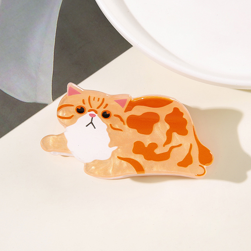 キラキラガールかわいい漫画ペット猫小さなクリップニッチデザイナー子猫後頭部半分ヘアクリップ|undefined