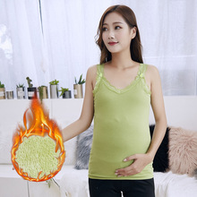 实拍秋冬孕妇喂奶两用保暖背心女加厚加绒母乳期产后收腹内衣