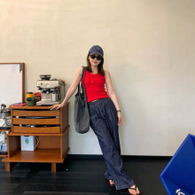 货号0D1805，女士夏季纯棉阔腿牛仔裤