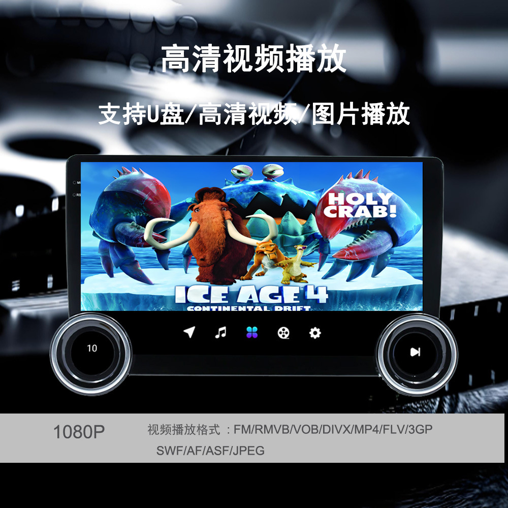10.1inch Android Central Control Large Screen Navigation Bluetooth Dual Knob Car Gps Player
