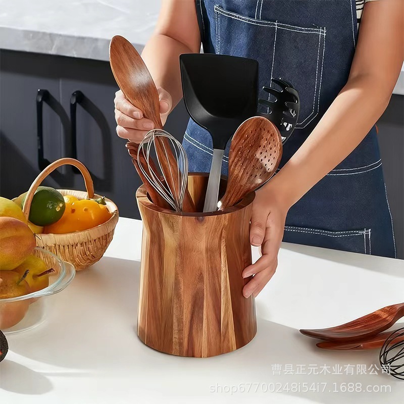 Cross-Border Wooden Tableware Storage Jars, Household Kitchenware Storage Jars, Kitchen Countertop Storage Jars, Wooden