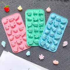 硅胶翻糖蛋糕模具diy烘焙枫叶榛子南瓜造型圣诞节万圣节系列