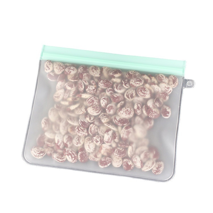 Eva bolsa sellada de silicona para alimentos esmerilados bolsa de almacenamiento y embalaje de refrigerador translúcido bolsa con cremallera autosellada personalizada