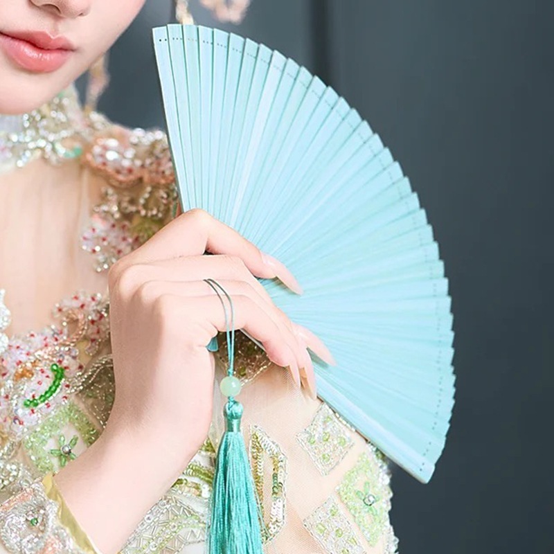 全竹扇子新中国風 5inch ミニ折りたたみポータブルレトロ扇子オリジナル竹天青古典的な夏扇子チャイナ ドレス扇子|undefined