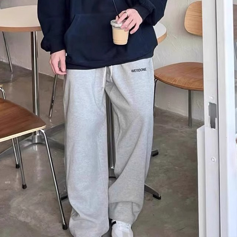 Korean Trendy Brand We11 Niche Fashion High Street Casual Pleated Couple Pants Versatile Loose Slimming Straight-Leg Trousers