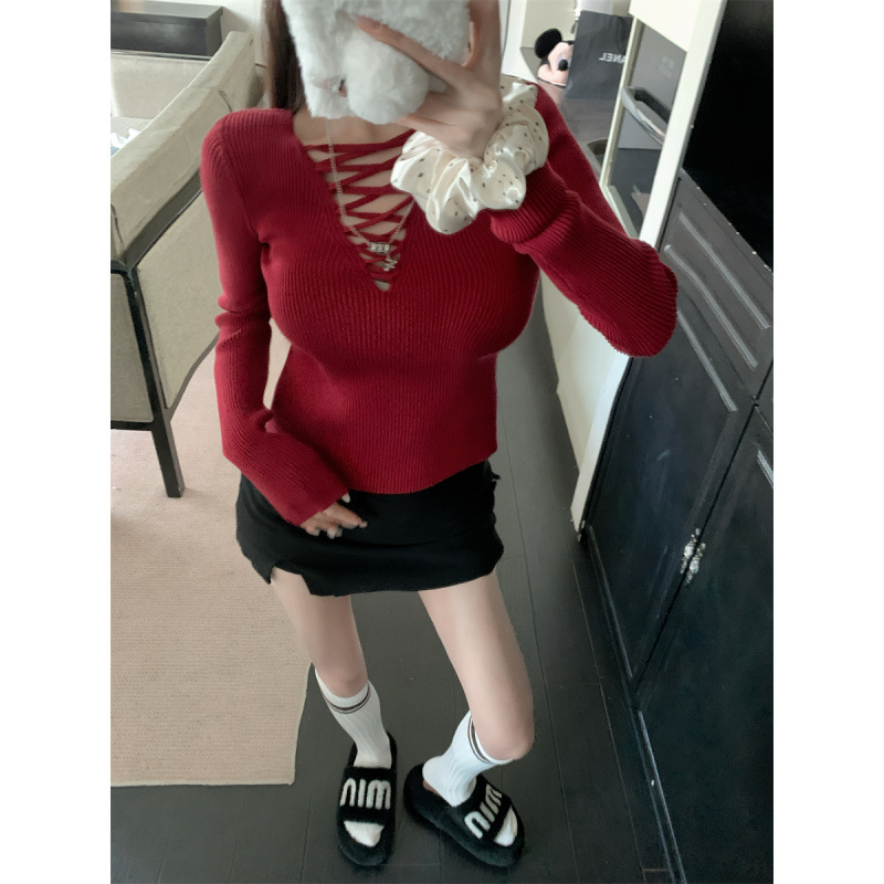 Red demi-season sweater