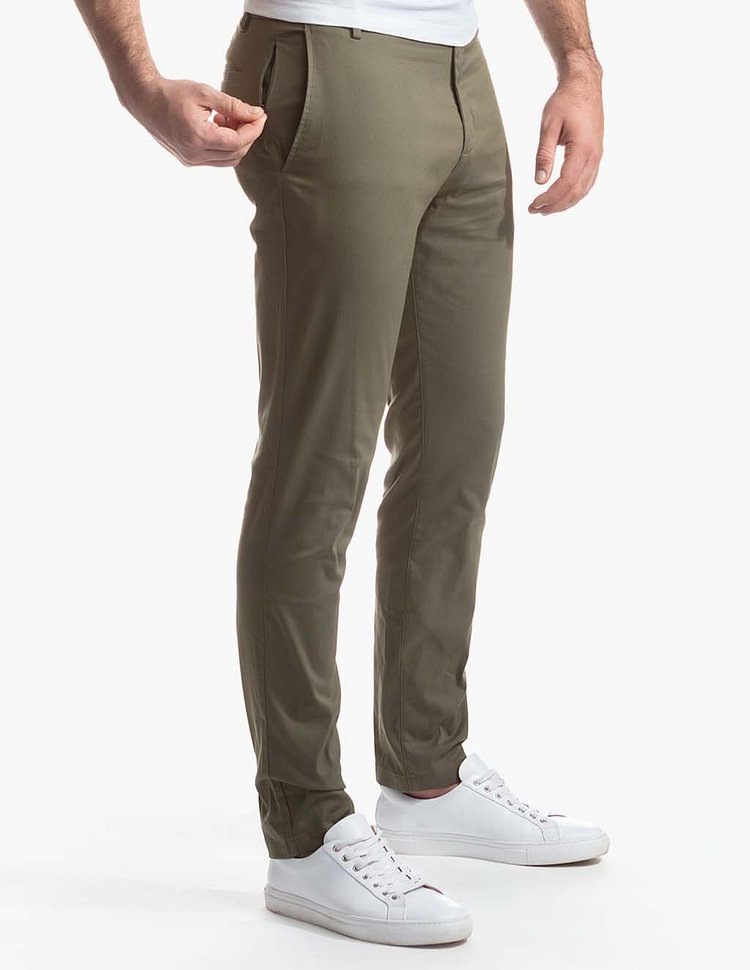 Nouveau décontracté pour hommes, pantalon d'affaires pour hommes de style automne, pantalon long en coton pur à haute élasticité en sergé tube droit_voghion.com