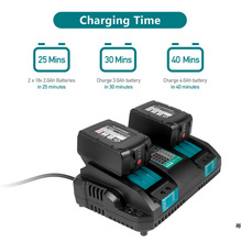 適用於makita牧田18-14V鋰電池充電器DC18RD雙充充電器帶USB接口