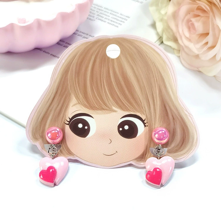 Children's cartoon earrings, ear clips, pendant, no pierced ears, flowered, wholesale