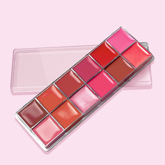 12-color lipstick palette multi-color lipstick lip gloss boxed matte student model studio moisturizing makeup artist portable