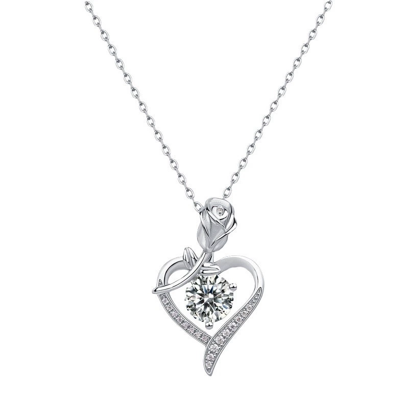 (Границы торговли за пределами), маленькое ожерелье сердце с цирконом, аксессуар, образец серебра 925