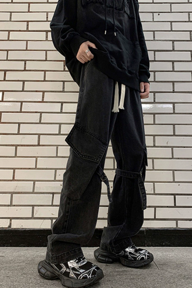 Осень/лето тонкие джинсы для мужчин и женщин, casual trousers, американский стиль, свободный прямой крой