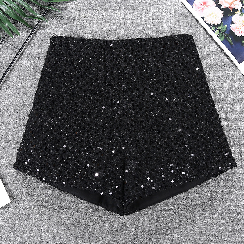 Women's Daily Street Streetwear Solid Color Shorts Sequins Shorts display picture 8