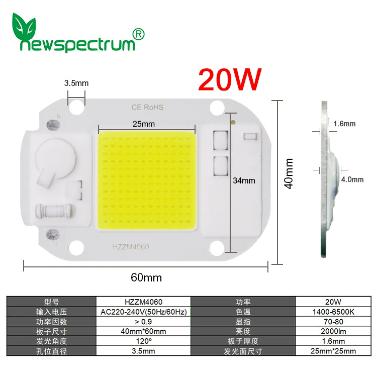 Новое спектр Plant Lamp - 20W, 30W, 50W Фил-освещение с комфортным спектром света для оптимального роста