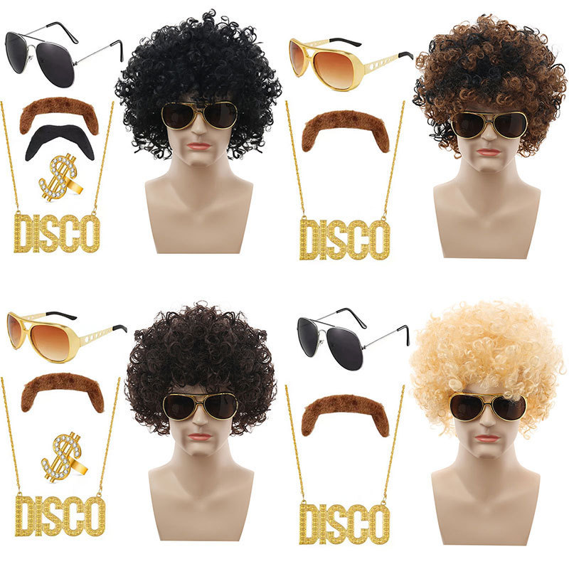 Cos Punk Wig Hip Hop Rock Fan Wig Variety Funny Rap Set Personalized Disco Wig Set Cos Punk Wig Hip Hop Rock Fan Wig Variety Funny Rap Set Personalized Disco Wig Set