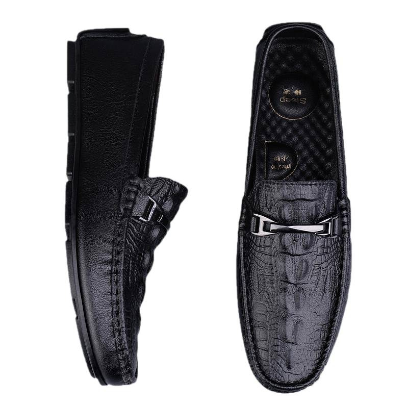 Al por mayor de alta calidad de otoño hombre de moda respirable anti-deslizante zapatos de soja hombre cuero suave con base suave zapatos casuales Lefour