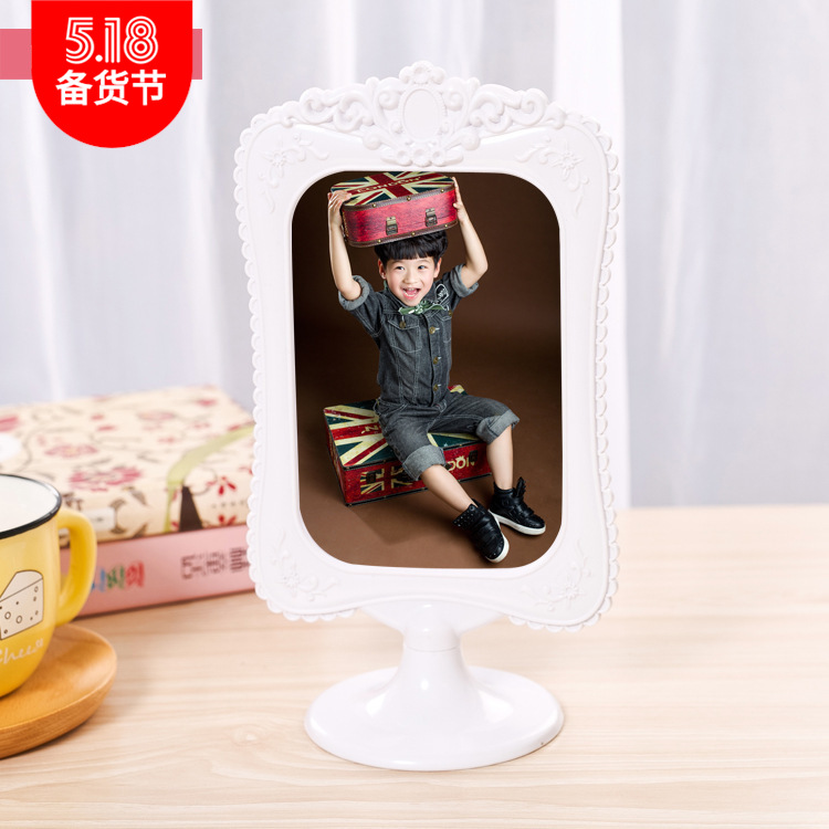 创意6寸北欧风简洁相框 欧式花型塑料相框 餐牌 双面相框