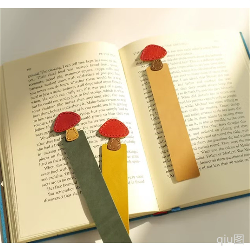 Закладки из кожи в форме грибов в наличии, разделители страниц для чтения из искусственной кожи с головкой гриба, маркеры-закладки, закладки из ПУ
