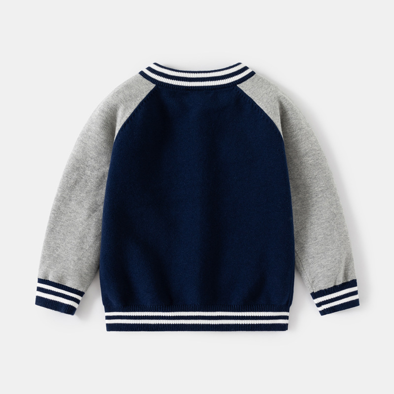 Jungen Strickjacke Aus Baumwolle Für Kinder Herbst Pullover_voghion.com