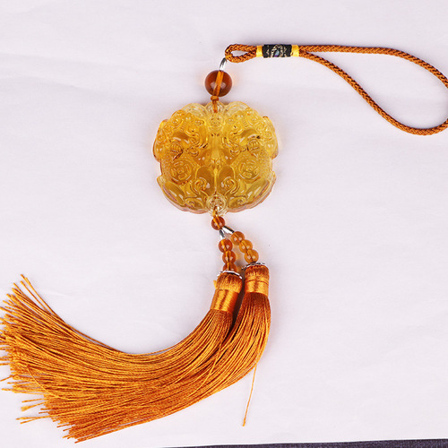 Car Glaze Car Hanging Double Pixiu Car Pendant Creative Crystal Car Accessories Insurance Company Gift Customization