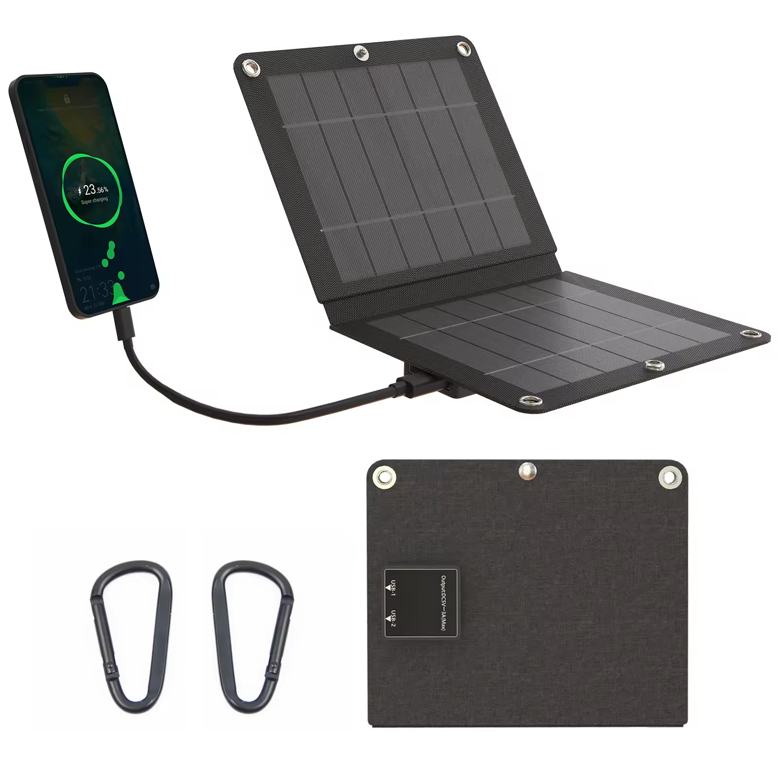 7w便携式太阳能电池板可折叠太阳能充电器户外应急充电宝手机充电