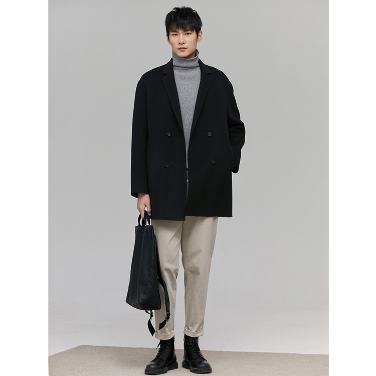 Woolen demi-season coat