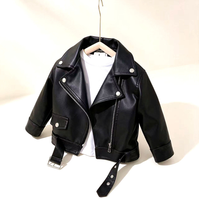 Children's Girls' Leather Jacket 2026 Spring and Autumn New Style Motorcycle Cool Lapel Zipper Short Pu Leather Jacket for Girls Children's Girls' Leather Jacket 2026 Spring and Autumn New Style Motorcycle Cool Lapel Zipper Short Pu Leather Jacket for Girls