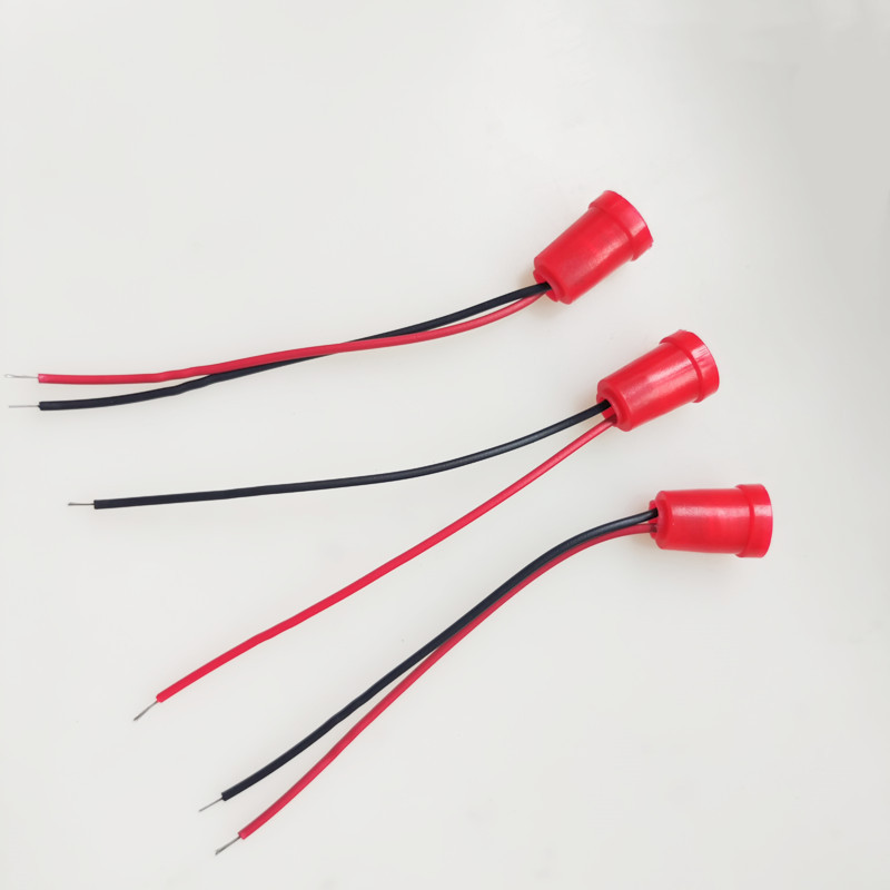 E12 base, lantern lamp holder with cord, screw-in E12 bulb, low-voltage red lamp holder, small lamp housing, source manufacturer.