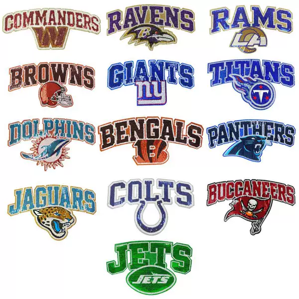 American NFL football league team themed sequin patches are suitable for DIY decoration of clothes and bags