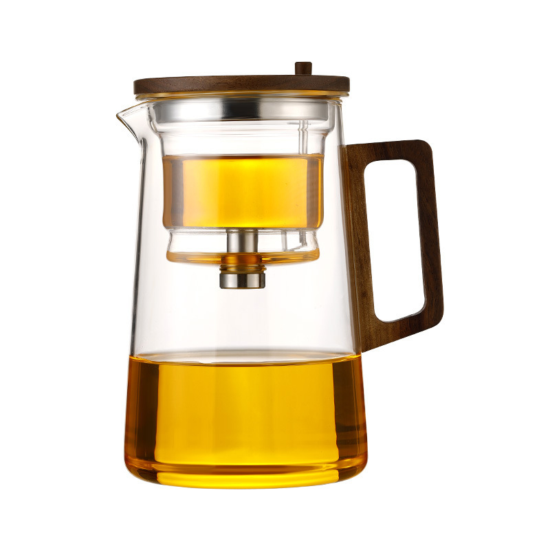 tetera de alta sensación china de alto silicio de vidrio de silicio separador de té de agua de una sola taza de evaporación de silicio taza de separación