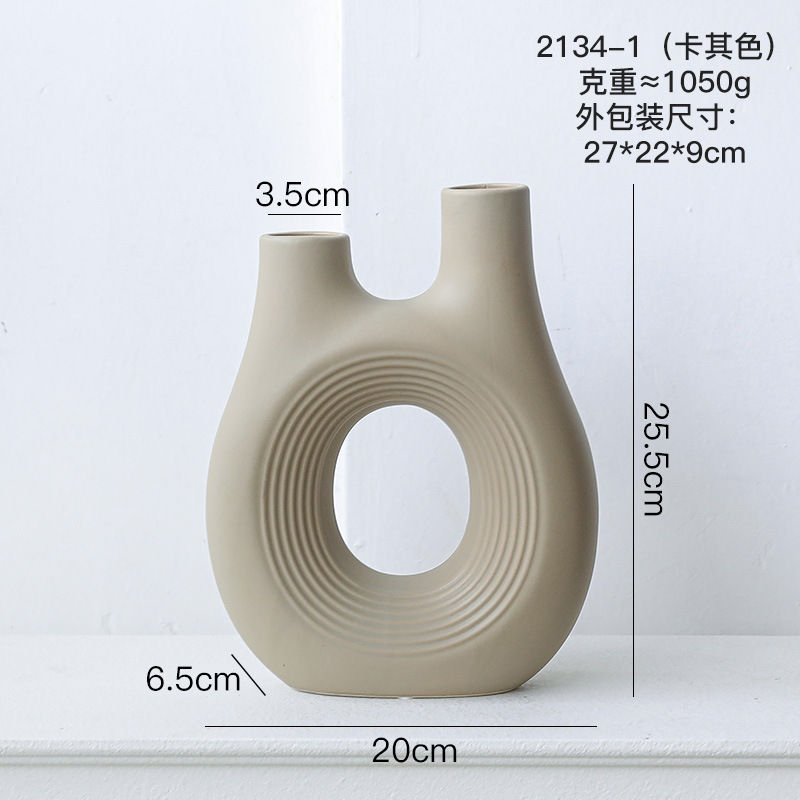 Morandi moderno vasos de cerámica estriados decoración de estudio sala de estar flor geométrica decoración de sala de alojamiento modelo