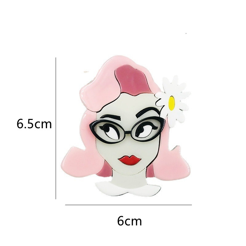 16g Weight Brooches Classification Daily Occasion Acrylic Material Fashion Pin Cartoon Character Arylic Women'S Brooches