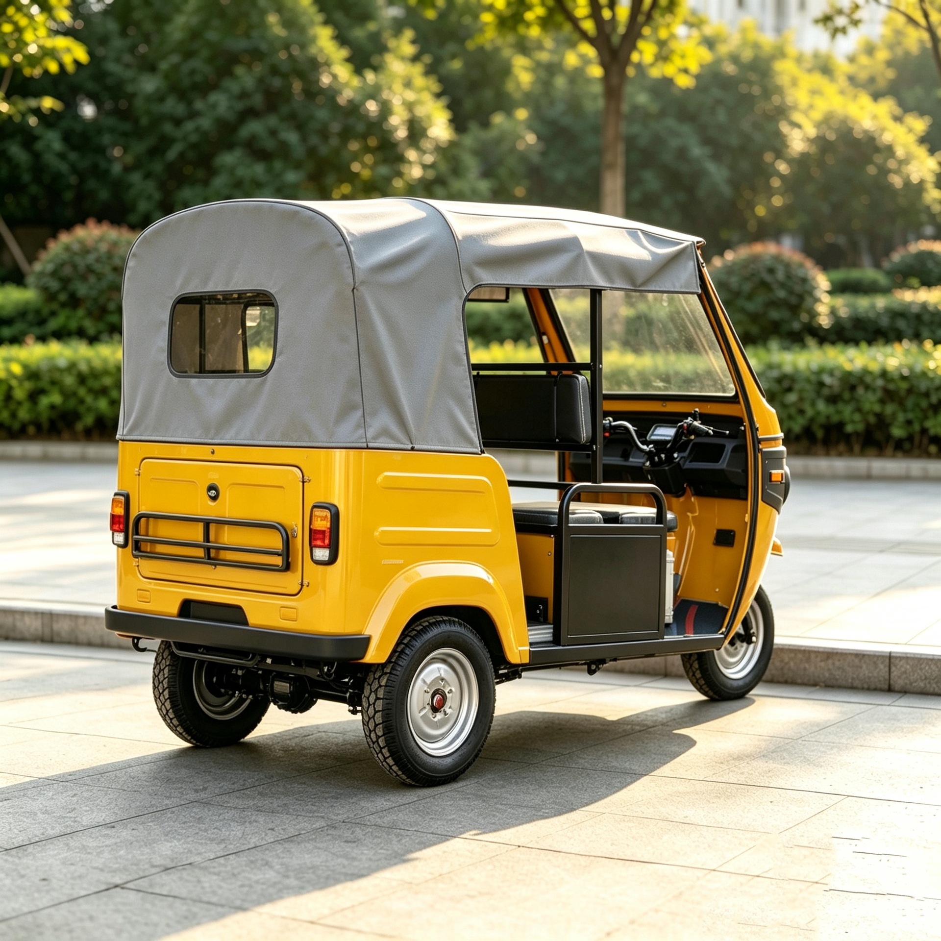 Fuel-powered passenger tricycle for export to Africa, durable and wear-resistant with large space, a popular fuel-efficient vehicle for cross-border trade
