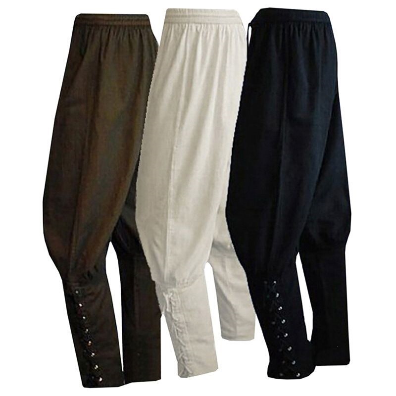 Warm Maple European and American Style Vintage Medieval Performance Pants Men's Casual Long Pants Ankle-Tie Pants Steampunk Warm Maple European and American Style Vintage Medieval Performance Pants Men's Casual Long Pants Ankle-Tie Pants Steampunk