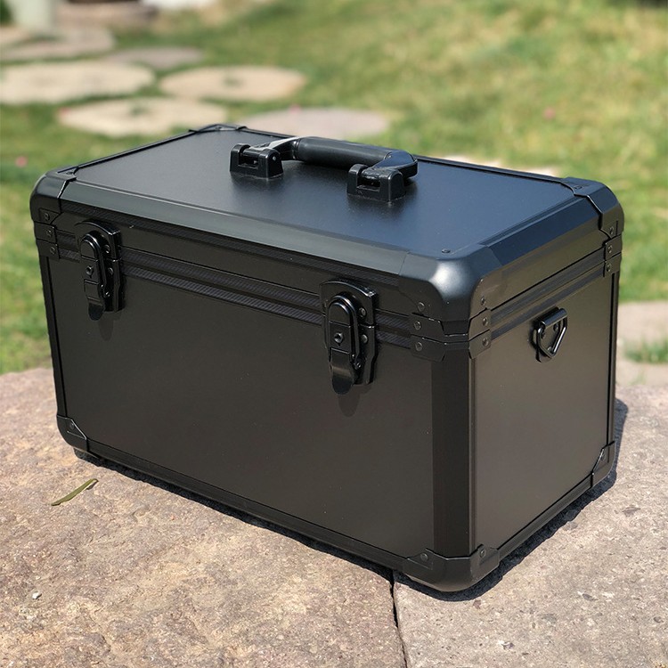 En stock al por menor gran aleación de aluminio Caja de Herramientas máquina de cruce de almacenamiento caja de aluminio instrumento equipo modelo avión caja de embalaje