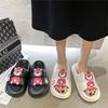 Strawberry platform, summer slippers, fashionable cute footwear for beloved, non-slip slide