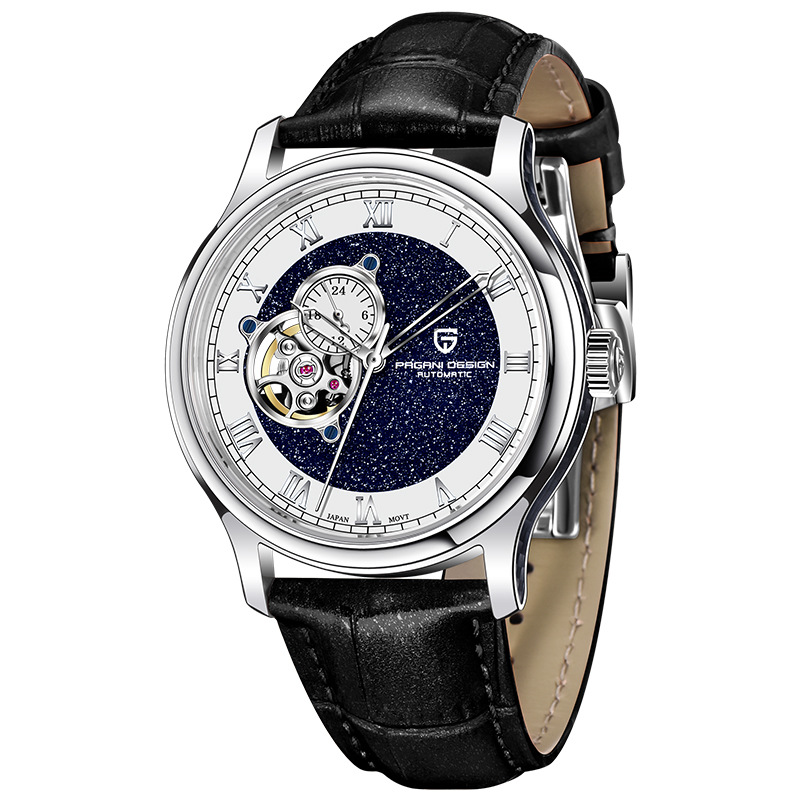 PAGANI DESIGN Reloj para hombre Reloj mecánico automático Reloj hueco de moda impermeable de acero inoxidable PDYS015