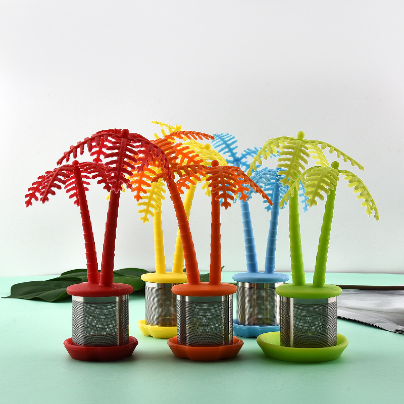 Silicone Coconut Tea Maker, Beach Outdoor Tea Leakage Supplies, Tea Filter, Tea Separator, Stew Hot Pot Material Package Divider