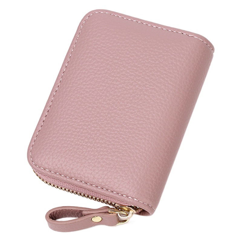 RFID antirrobo cepillo órgano titular de la tarjeta hombres y mujeres titular de la tarjeta multifunción cremallera pequeña billetera bolsa de licencia de conducir