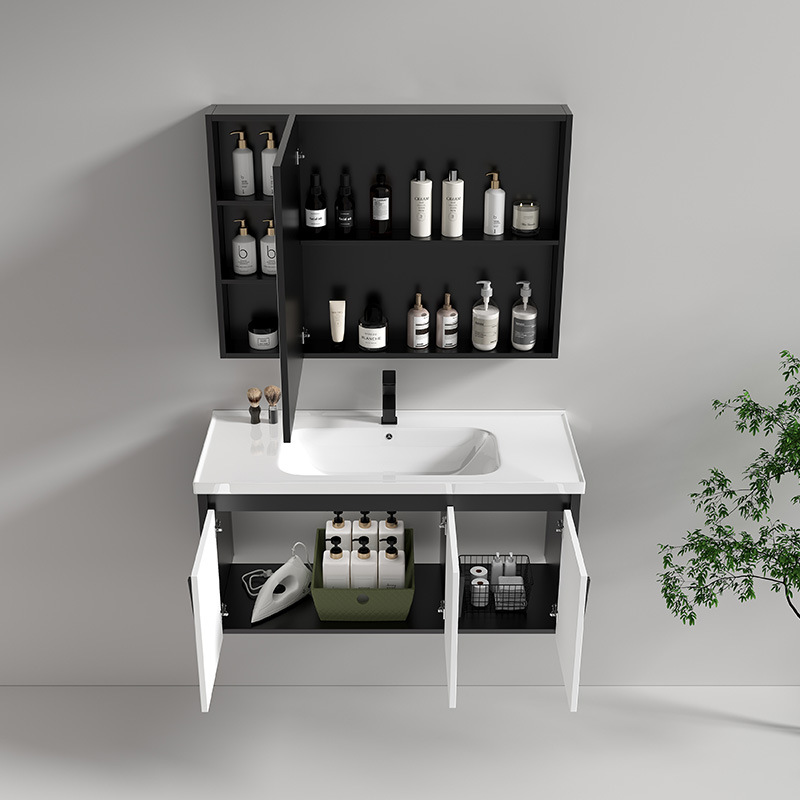 Gabinete de baño de aluminio de espacio de cerámica integrado baño Baño gabinete de baño lavabo combinación de lavabo