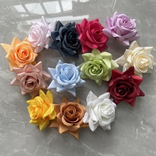 7cm small horn rose head, wrist flower hair, stuck, bachelor hat fake flower manual DIY material silk cloth single flower
