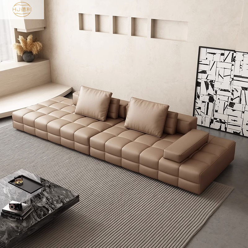 Lawrence Leather Sofa Internet Celebrity Living Room High-End Lawrence Leather Sofa First Layer Cowhide Sofa Lawrence