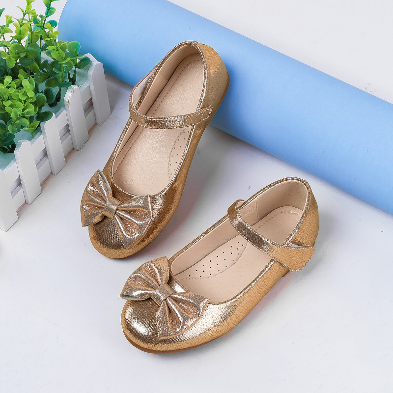 Girl's Vintage Style Solid Color Bowknot Round Toe Flats display picture 1