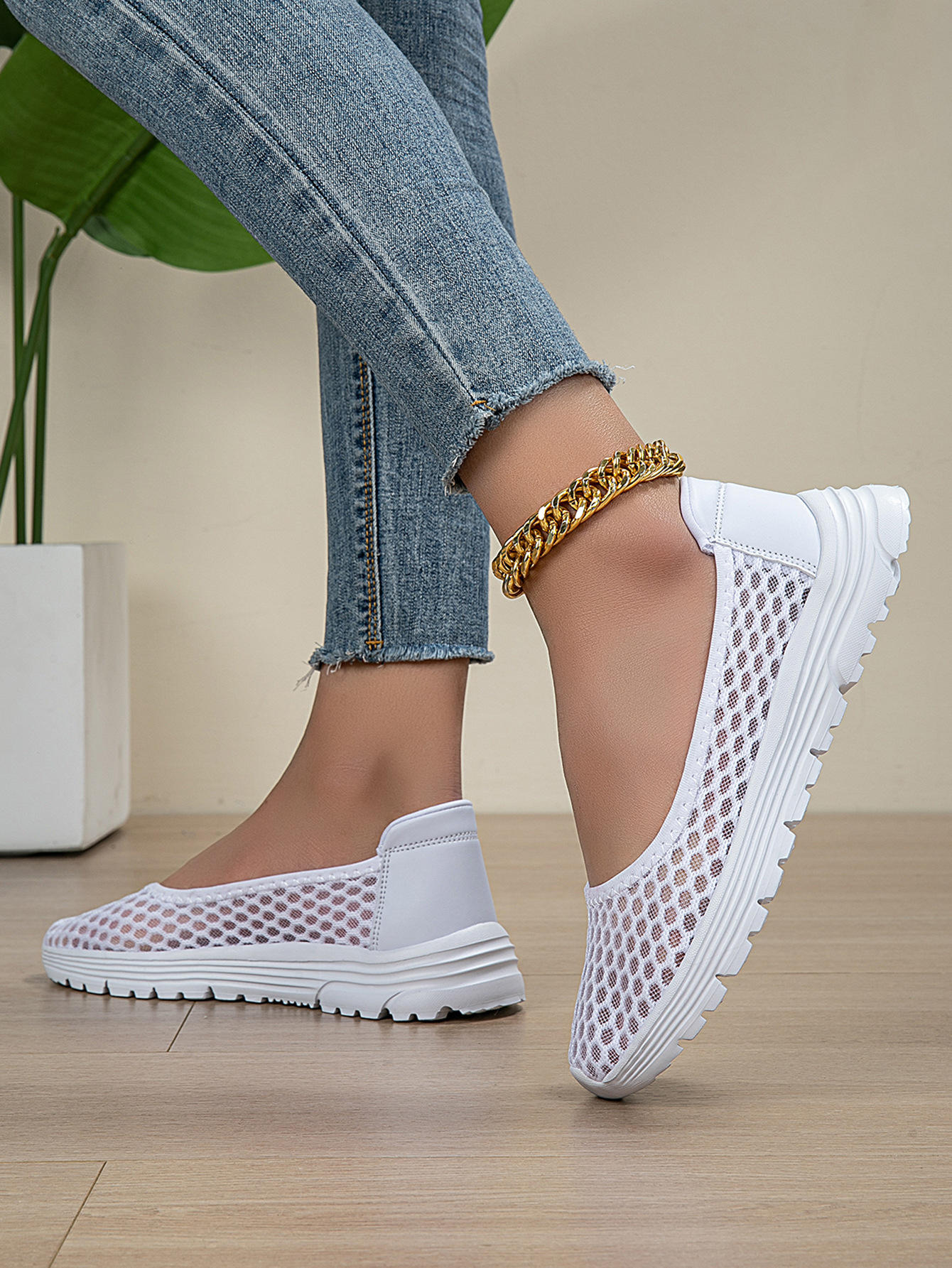 Summer Mesh Women's Walking Sandals, Slip-on Lazy Closed-toe Half-slippers For Men Women, Large Size, Comfortable And_vogvips.com