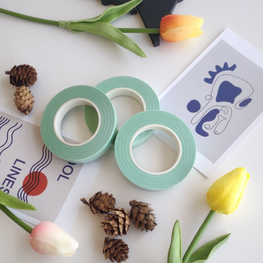 Ventas Directas de fábrica pegajosa cinta verde cinta floral al por mayor 27 m cinta verde cinta polo de la flor DIY flor artificial