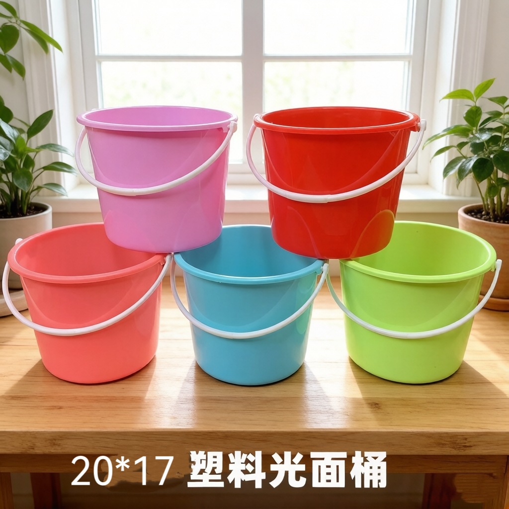 厂家批发儿童塑料小水桶手提彩色美术桶钓鱼玩具沙滩桶采摘草莓桶